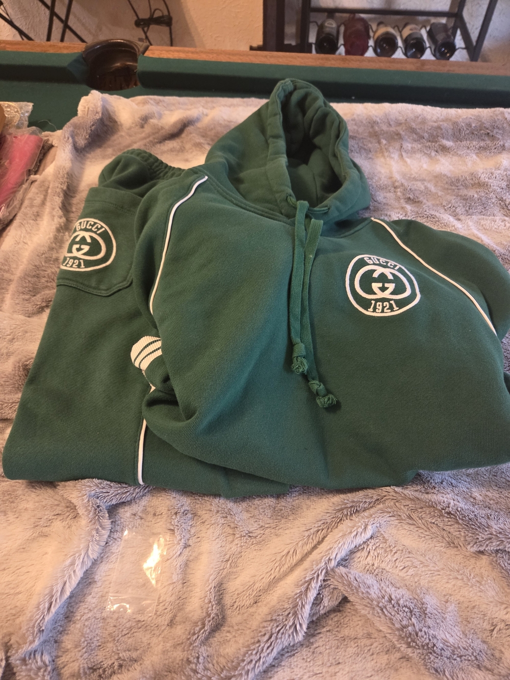 GG Green Crewneck Hoodie And Matching JOGGERS - SET